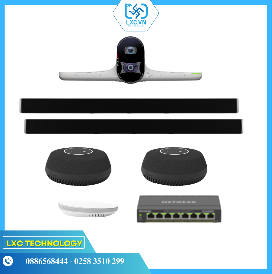 Bộ thiết bị hội nghị LargeP2 (Poly Studio E70, Shure Stem Wall, Table, Hub và Switch POE) | Chính hãng