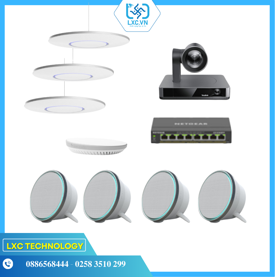 Bộ thiết bị hội nghị LargeY3 (Yealink UVC86, Shure Stem Ceiling, Stem Speaker, Stem Hub và Switch POE)  | Chính hãng